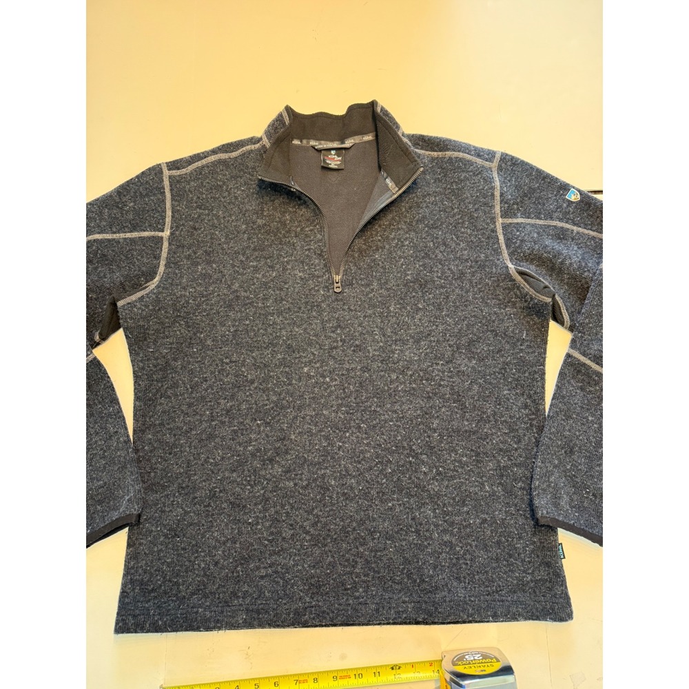 Kuhl ThermoKore Mens XL 1/4 Zip Pullover Wool Blend Sweater Gray 3082